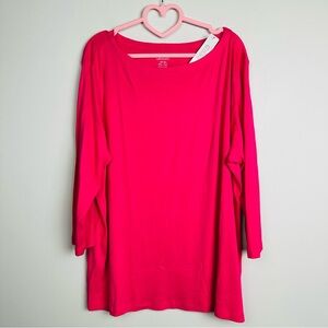 Chico's Bold Pink Long Sleeve Top Size 4 XXL